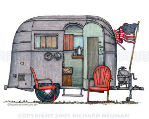 Richard Neuman Art Prints - Airstream Camper Trailer