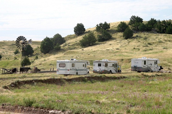 RV caravan somewhere on a Colorado back road, July 31, 2005.